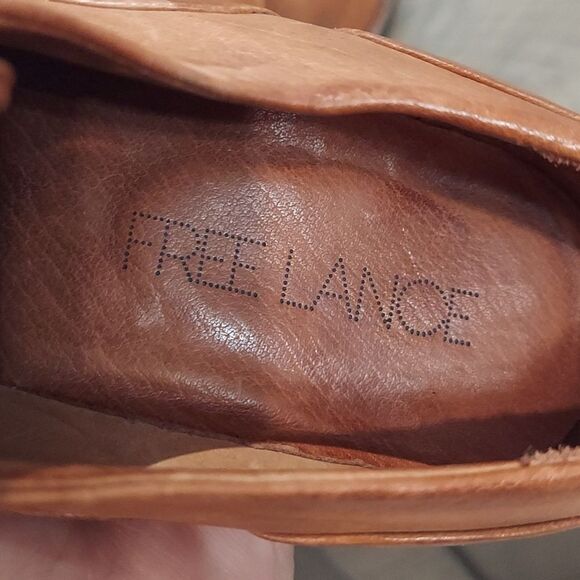 Free Lance Tan Leather Laceless Heeled Oxford Sz 38 - Picture 11 of 12